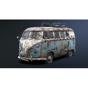 3D Volkswagen T1 Rusty model
